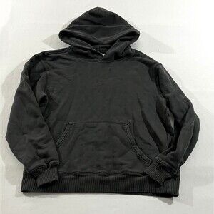 Elwood Core Hoodie Men Adult Black Faded Pullover Sweatshirt Organic Cotton Sz S